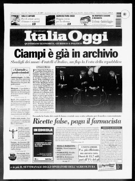 Italia oggi : quotidiano di economia finanza e politica